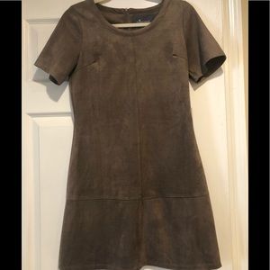 Brown faux velour Paper Crane Dress